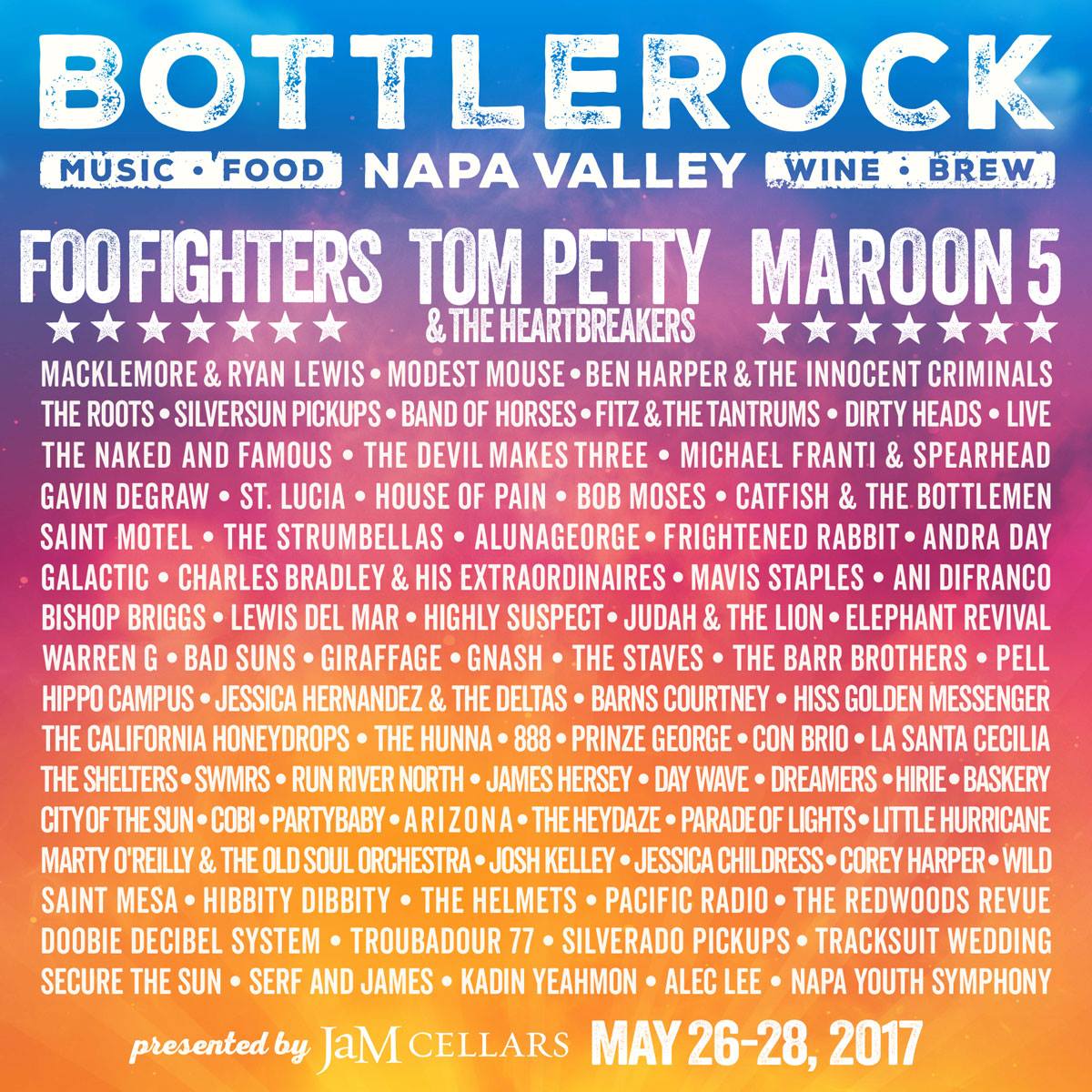 BottleRock 2017 Poster Lineup